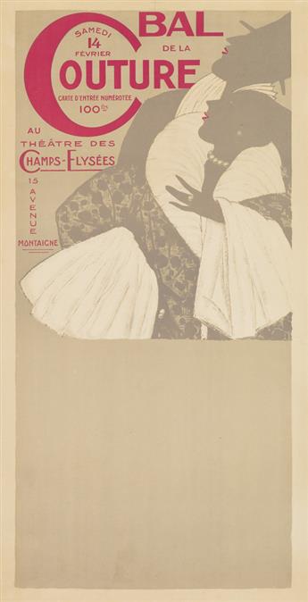 GEORGES LEPAPE (1887-1971). BAL DE LA COUTURE PARISIENNE. Poster and proof. 1925. Each approximately 31x16 inches, 80x40 cm. Edia, Pari